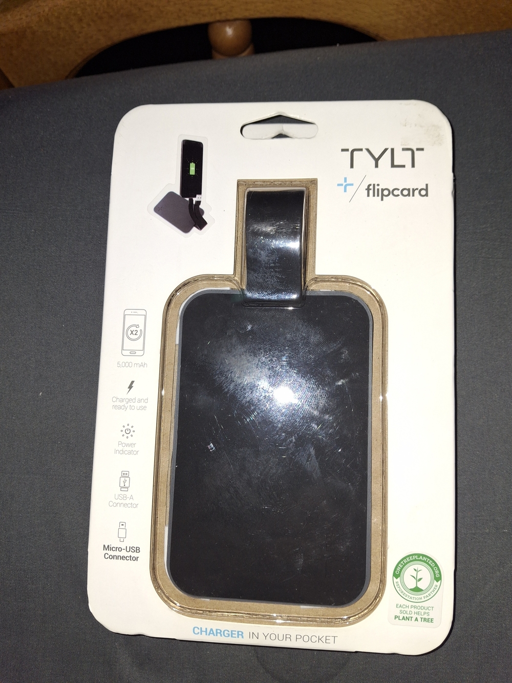 Flipcard Portable Charger Power Bank - Black
